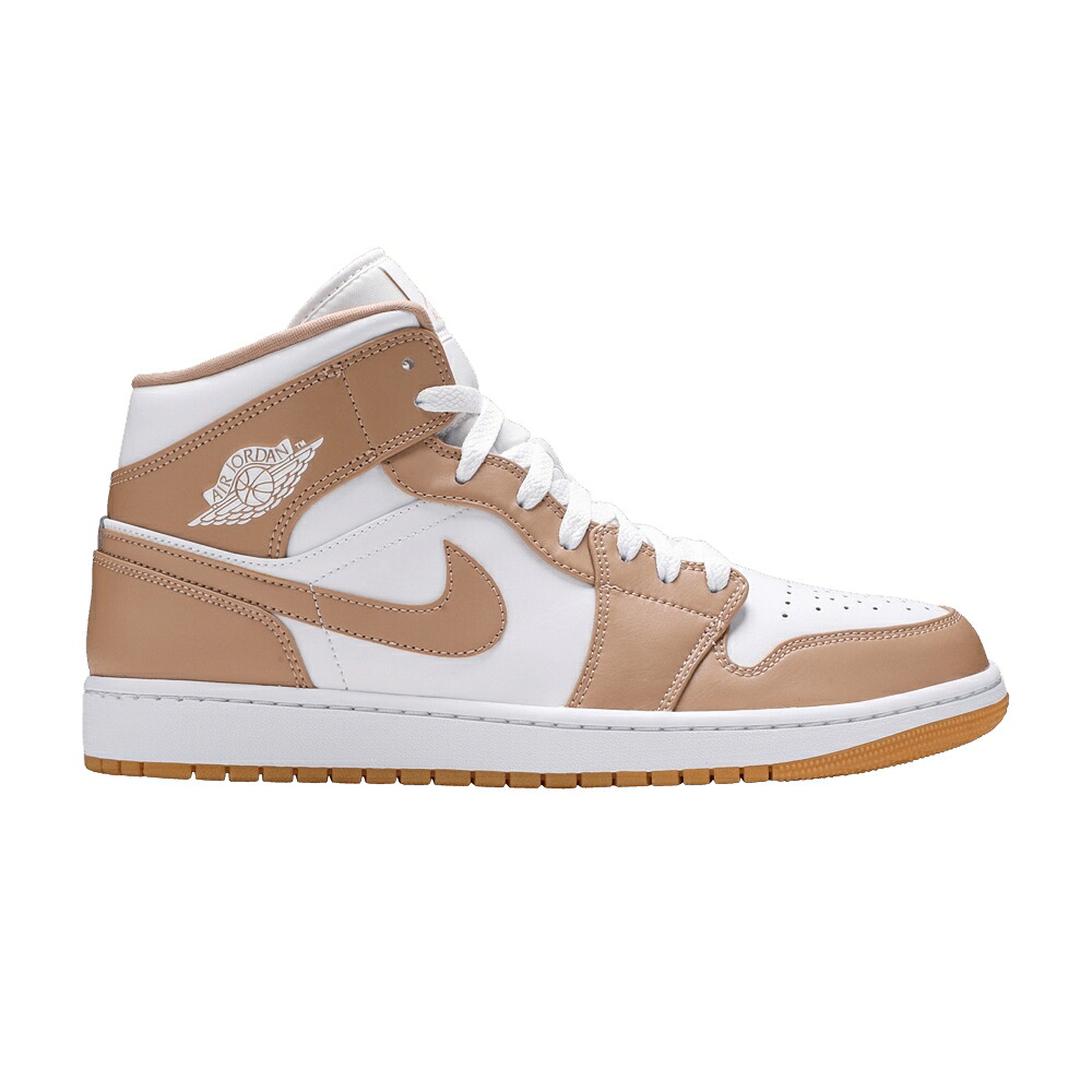 ナイキ ミッド 白いこと 白いこと エアジョーダン \u0027TAN GUM\u0027 スニーカー メンズ AIR JORDAN AIR JORDAN 1 MID / TAN WHITE GUM