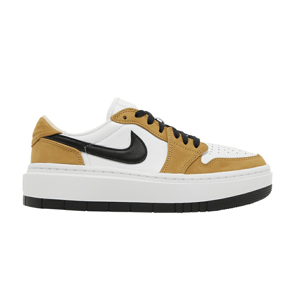 ナイキ 黒色 ブラック 白色 ホワイト エアジョーダン 'ROOKIE YEAR' スニーカー レディース AIR JORDAN WMNS AIR JORDAN 1 ELEVATE LOW OF THE / GOLDEN HARVEST BLACK WHITE