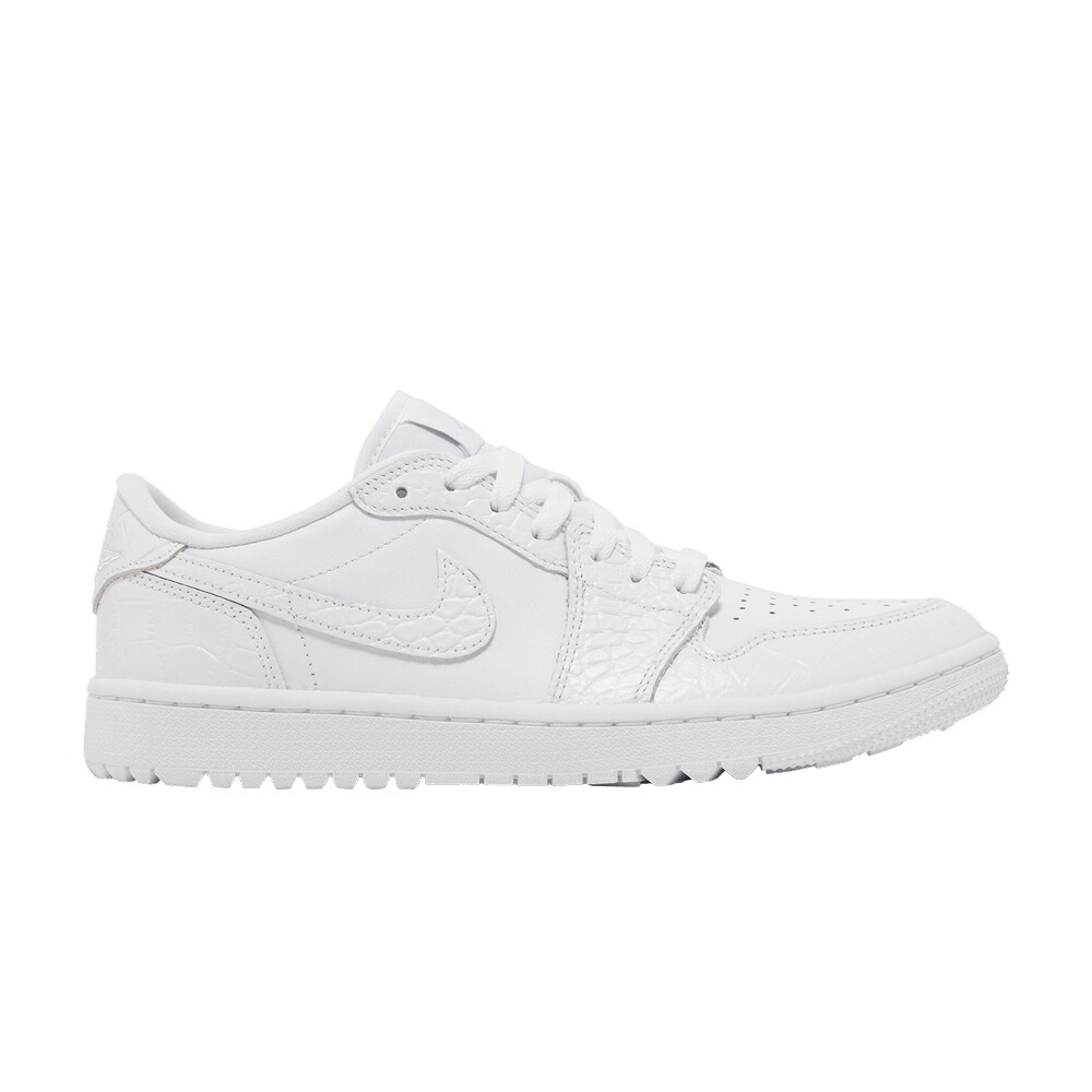 ナイキ ゴルフ 白いこと 白いこと 純然たる プラチナム エアジョーダン \u0027WHITE CROCODILE\u0027 スニーカー メンズ AIR JORDAN AIR JORDAN 1 LOW GOLF / WHITE PURE PLATINUM WHITE