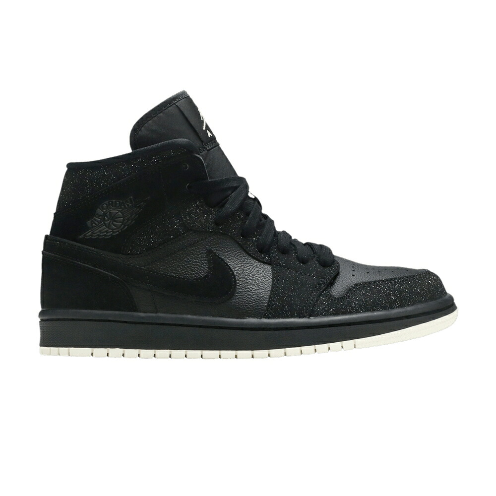 ナイキ ミッド 黒いこと 黒いこと 白いこと 白いこと エアジョーダン \u0027BLACK GLITTER\u0027 スニーカー レディース AIR JORDAN WMNS AIR JORDAN 1 MID / BLACK BLACK WHITE