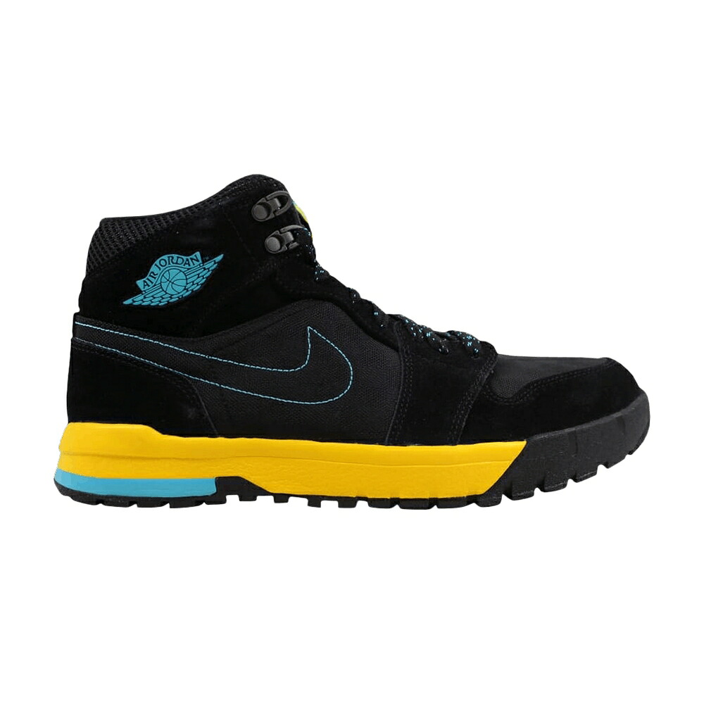ナイキ 黒色 ブラック 青色 ブルー エアジョーダン 'BLACK' スニーカー メンズ AIR JORDAN AIR JORDAN 1 TREK / BLACK GAMMA BLUE VARSITY MAIZE|スニケス