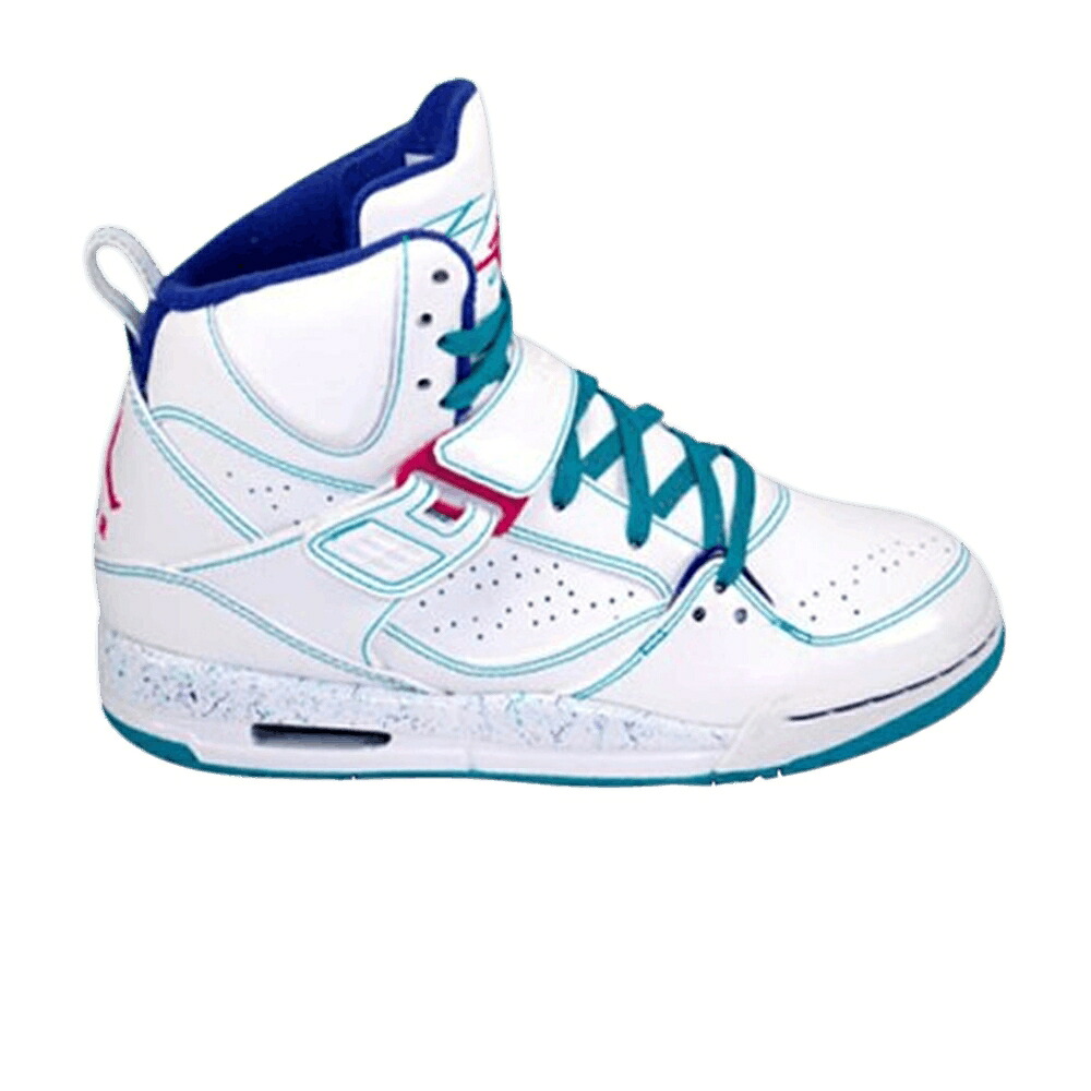 ナイキ フライト ハイ 白色 ホワイト ピンク ターボ 緑 グリーン エアジョーダン スニーカー レディース AIR JORDAN AIR JORDAN WMNS FLIGHT 45 HIGH / WHITE VIVID PINK TURBO GREEN