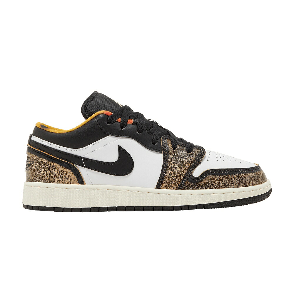 ナイキ 黒色 ブラック 白色 ホワイト エアジョーダン 'WEARAWAY TAN' ジュニア キッズ AIR JORDAN AIR JORDAN 1 LOW SE GS 'WEAR-AWAY - / BLACK WHITE ONYX WHITE SAIL ベビー マタニティ スニーカー|スニケス
