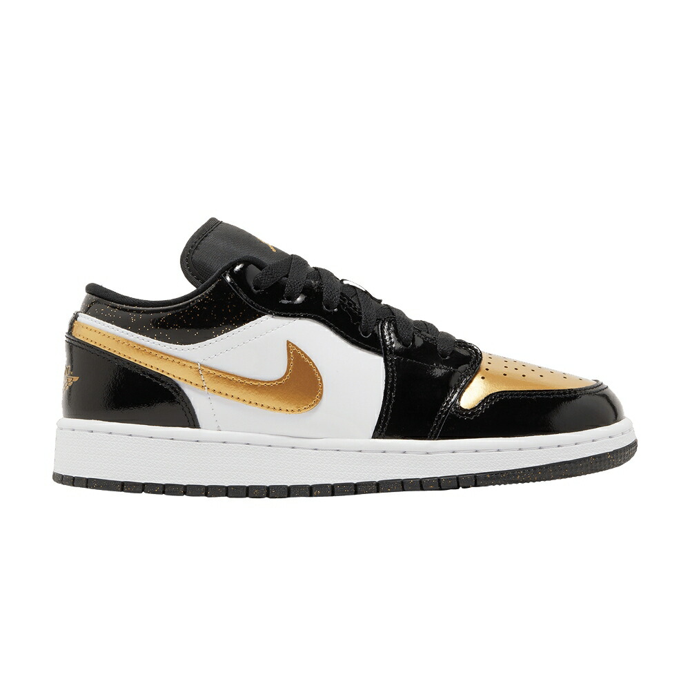 ナイキ 黒いこと 黒いこと ゴールド 白いこと 白いこと エアジョーダン \u0027GOLD TOE\u0027 お坊っちゃん キッズ AIR JORDAN AIR JORDAN 1 LOW SE GS / BLACK METALLIC GOLD WHITE もの言う花 マタニティ スニーカー