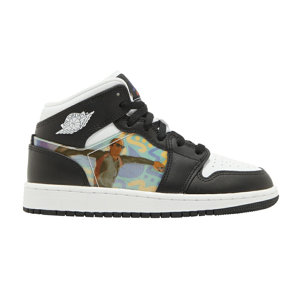 ナイキ ミッド 黒色 ブラック 赤 レッド エアジョーダン 'HOLOGRAM' ジュニア キッズ AIR JORDAN AIR JORDAN 1 MID GS / BLACK NEW EMERALD UNIVERSITY RED ベビー マタニティ スニーカー