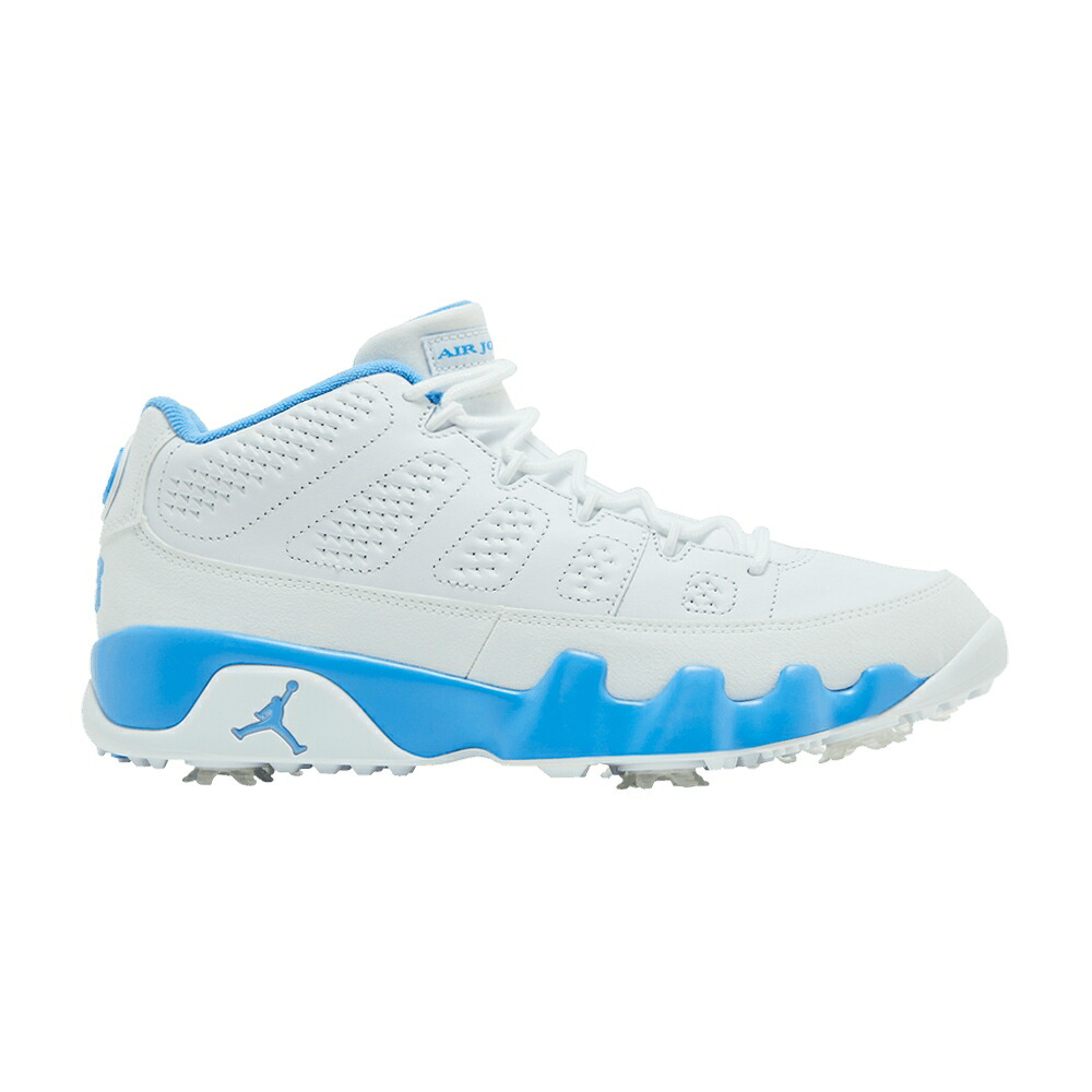 ナイキ ゴルフ 白いこと 白いこと 青味 青色 エアジョーダン \u0027UNIVERSITY BLUE\u0027 スニーカー メンズ AIR JORDAN AIR JORDAN 9 LOW GOLF / WHITE UNIVERSITY BLUE 靴-メンズ靴