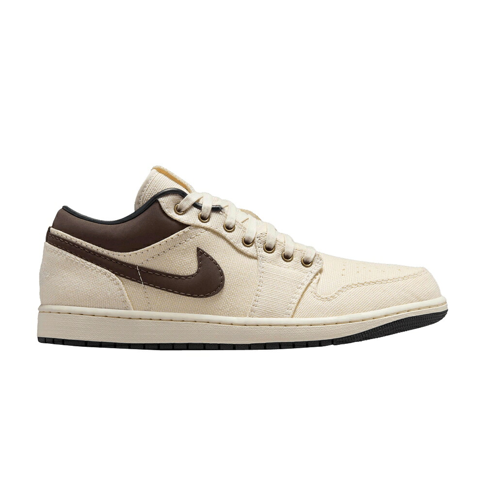 ナイキ プレミアム アイボリー エアジョーダン 'IVORY BROWN' スニーカー メンズ AIR JORDAN AIR JORDAN 1 LOW PREMIUM BAROQUE / PALE IVORY OFF NOIR BAROQUE｜スニケス