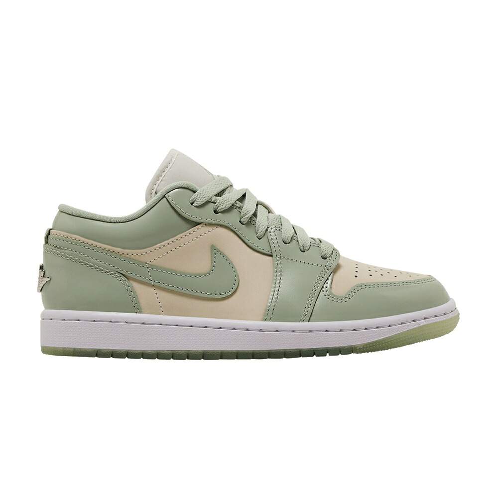 ナイキ しろがね色 しろがね色 白いこと 白いこと エアジョーダン \u0027SEAFOAM SAIL\u0027 スニーカー レディース AIR JORDAN WMNS AIR JORDAN 1 LOW SE / SAIL METALLIC SILVER WHITE
