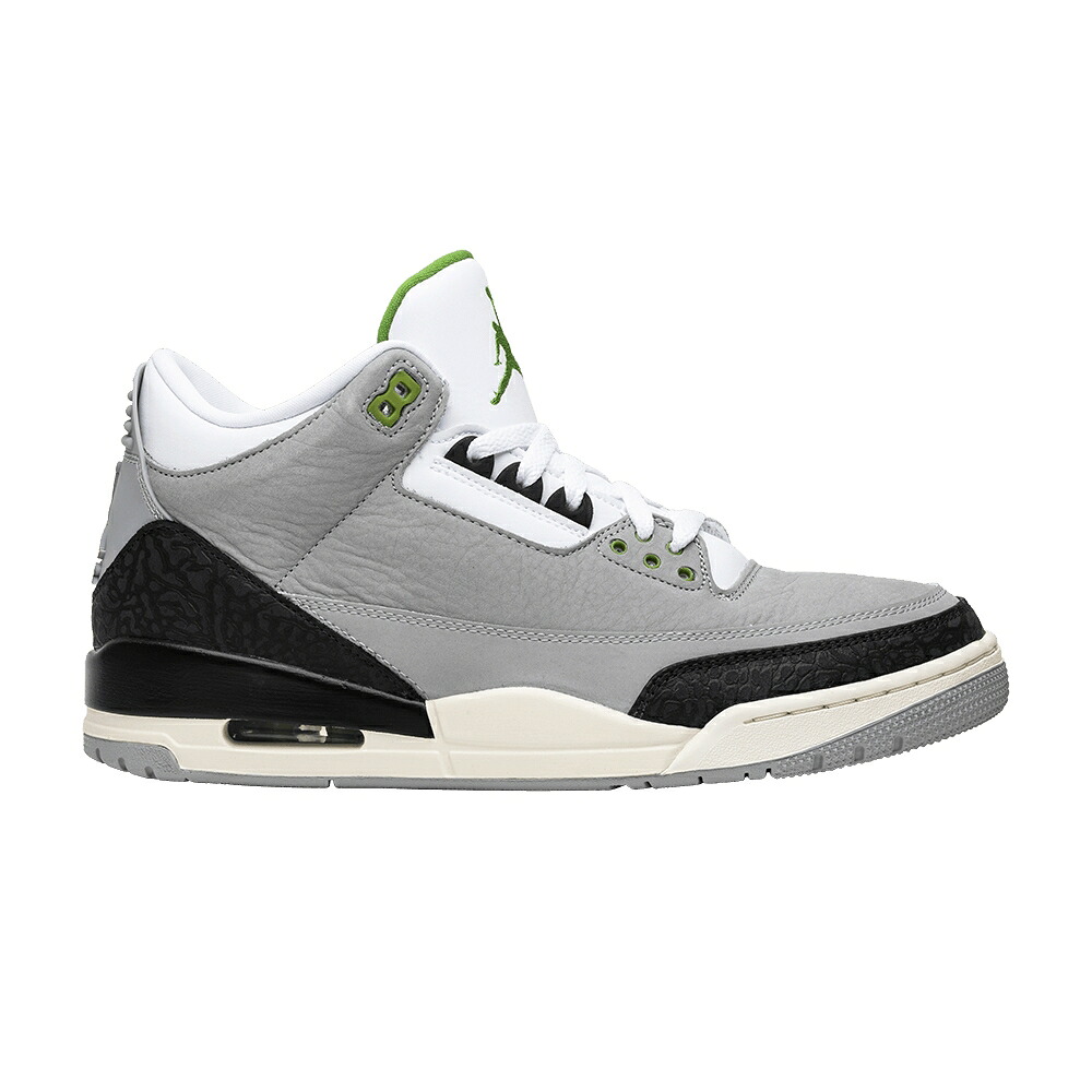ナイキ 薄墨色 薄墨色 エアジョーダン \u0027CHLOROPHYLL\u0027 スニーカー メンズ AIR JORDAN AIR JORDAN 3 RETRO / LIGHT SMOKE GREY CHLOROPHYLL