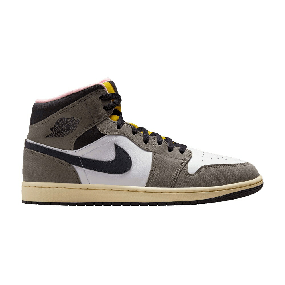 ナイキ ミッド 白色 ホワイト 灰色 グレー エアジョーダン CAVE STONE スニーカー メンズ AIR JORDAN AIR JORDAN 1 MID / WHITE OIL GREY CAVE STONE DARK
