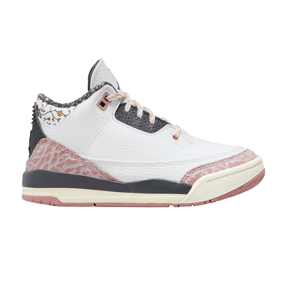 ナイキ 白色 ホワイト 赤 レッド エアジョーダン 'VINTAGE FLORAL' ジュニア キッズ AIR JORDAN AIR JORDAN 3 RETRO PS / WHITE ANTHRACITE RED STARDUST ベビー マタニティ スニーカー|スニケス
