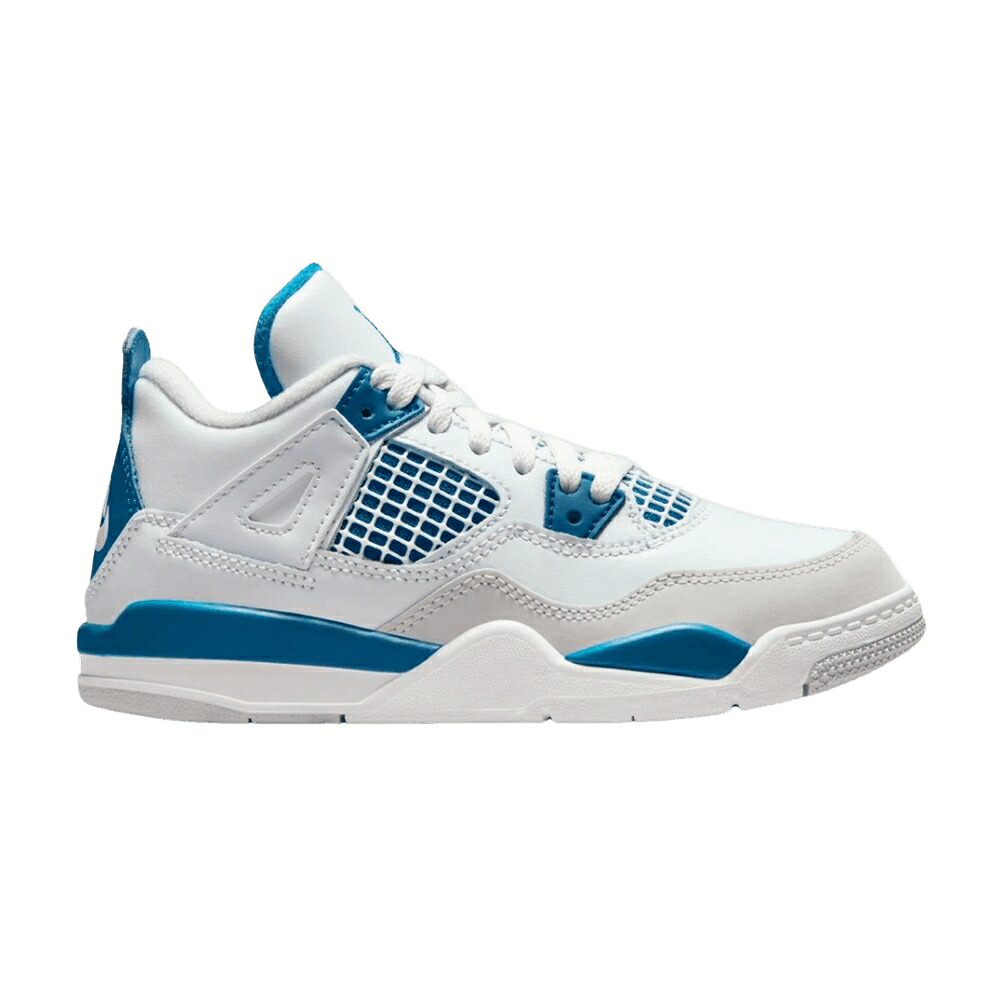 ナイキ 白色 ホワイト 青色 ブルー エアジョーダン 'MILITARY BLUE' ジュニア キッズ AIR JORDAN AIR JORDAN 4 RETRO PS 2024 / OFF WHITE MILITARY BLUE NEUTRAL ベビー マタニティ スニーカー|スニケス