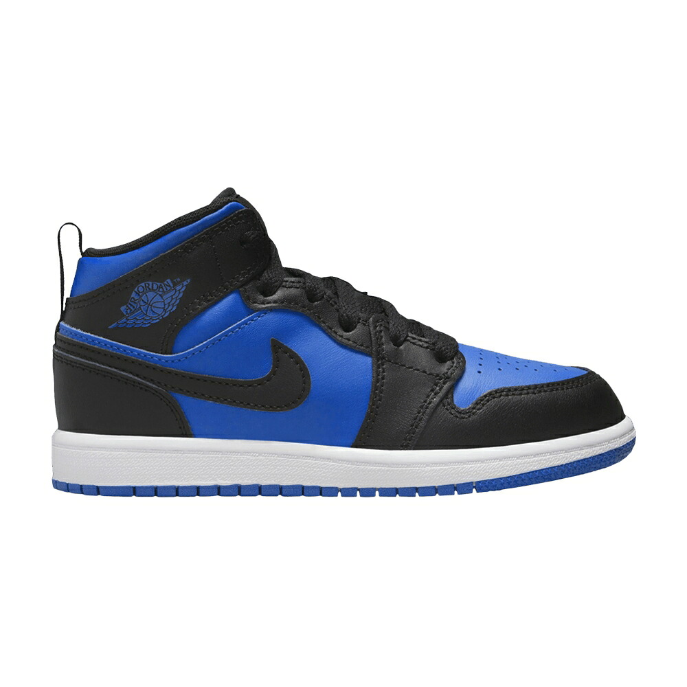 ナイキ ミッド 黒色 ブラック 青色 ブルー 白色 ホワイト エアジョーダン 'BLACK BLUE' ジュニア キッズ AIR JORDAN AIR JORDAN 1 MID PS ROYAL / BLACK ROYAL BLUE BLACK WHITE ベビー マタニティ スニーカー|スニケス
