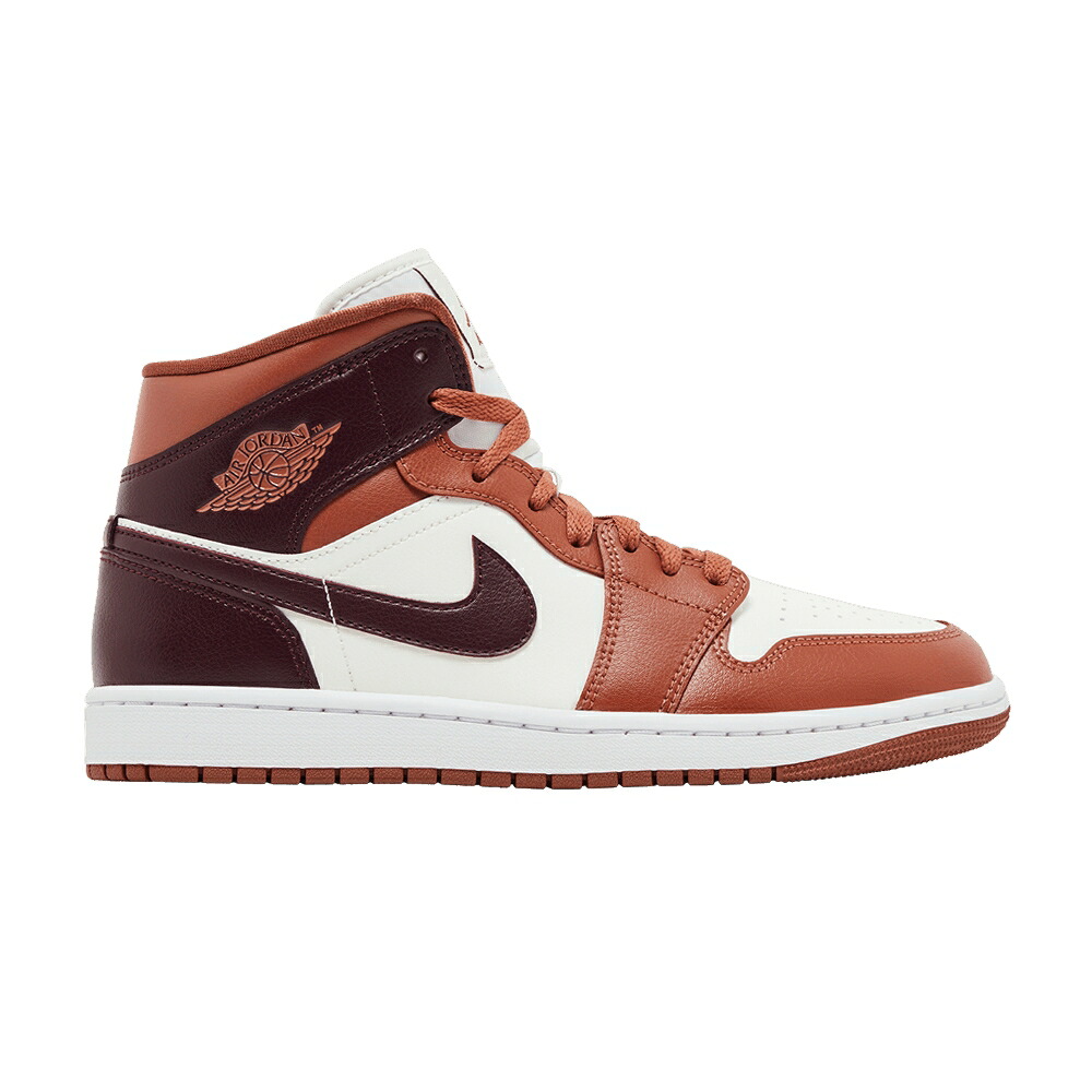 ナイキ ミッド ナイト爵 マルーン エアジョーダン \u0027DUSTY PEACH\u0027 スニーカー レディース AIR JORDAN WMNS AIR JORDAN 1 MID / DUSTY PEACH NIGHT MAROON SAIL