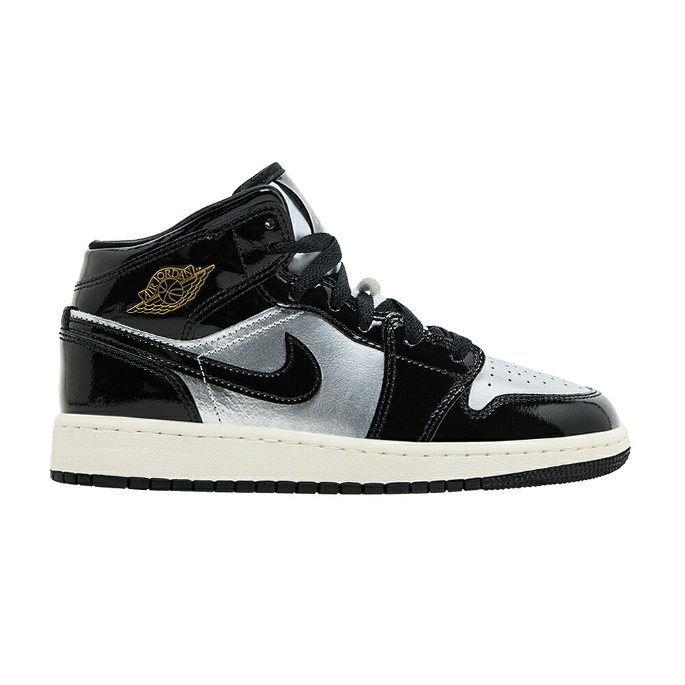 ナイキ ミッド 黒いこと 黒いこと ゴールド エアジョーダン \u0027BLACK SILVER\u0027 御坊っちゃん キッズ AIR JORDAN AIR JORDAN 1 MID SE GS METALLIC / BLACK METALLIC GOLD METALLIC もの言う花 マタニティ スニーカー