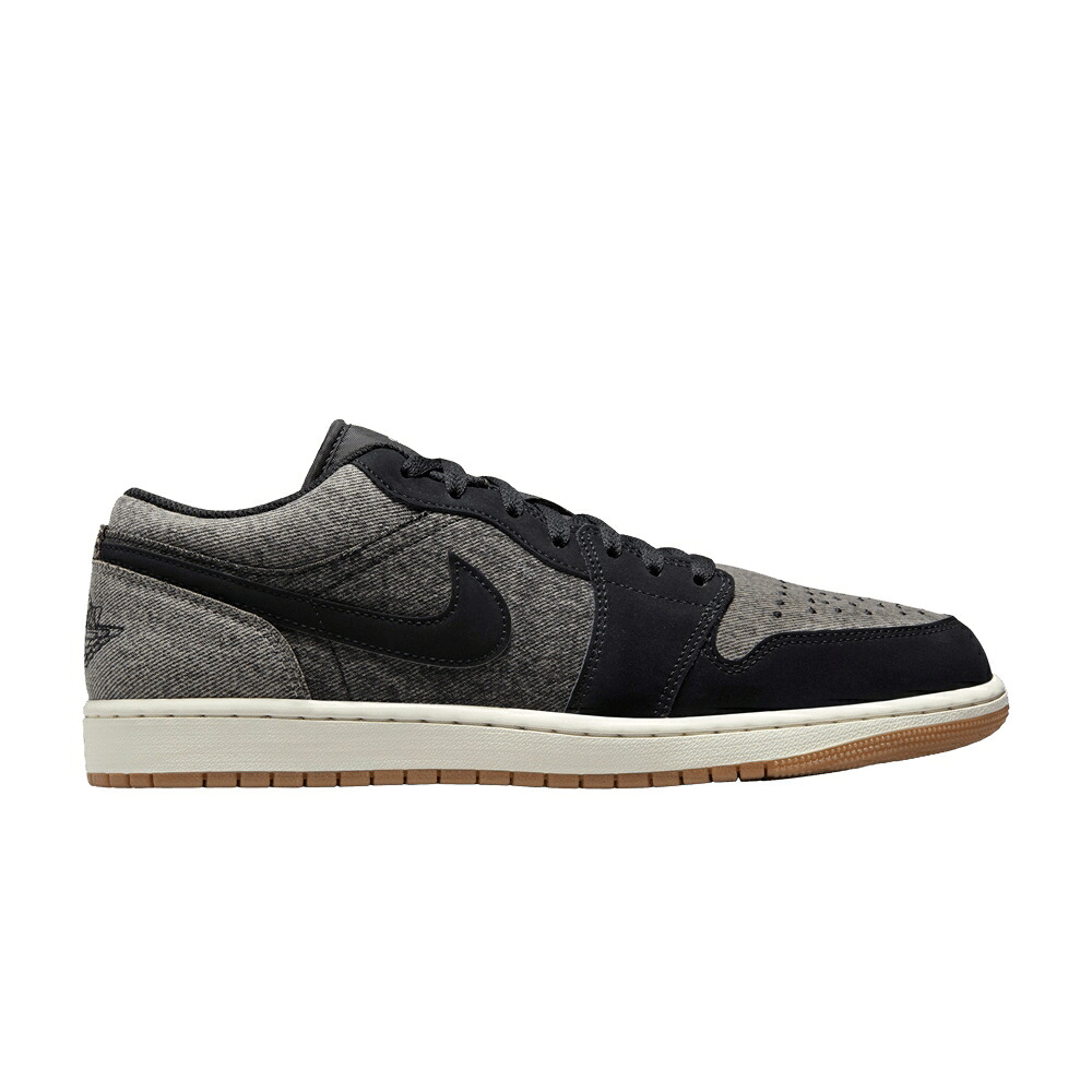 ナイキ 黒いこと 黒いこと 薄墨色 薄墨色 エアジョーダン \u0027BLACK DENIM\u0027 スニーカー メンズ AIR JORDAN AIR JORDAN 1 LOW / BLACK LIGHT SMOKE GREY SAIL GUM