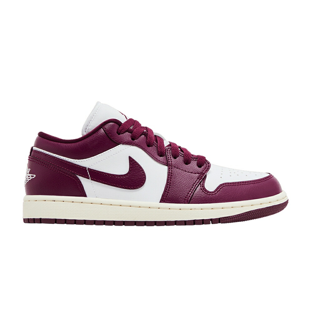 ナイキ 白いこと 白いこと エアジョーダン \u0027BORDEAUX\u0027 スニーカー レディース AIR JORDAN WMNS AIR JORDAN 1 LOW / WHITE SAIL BORDEAUX