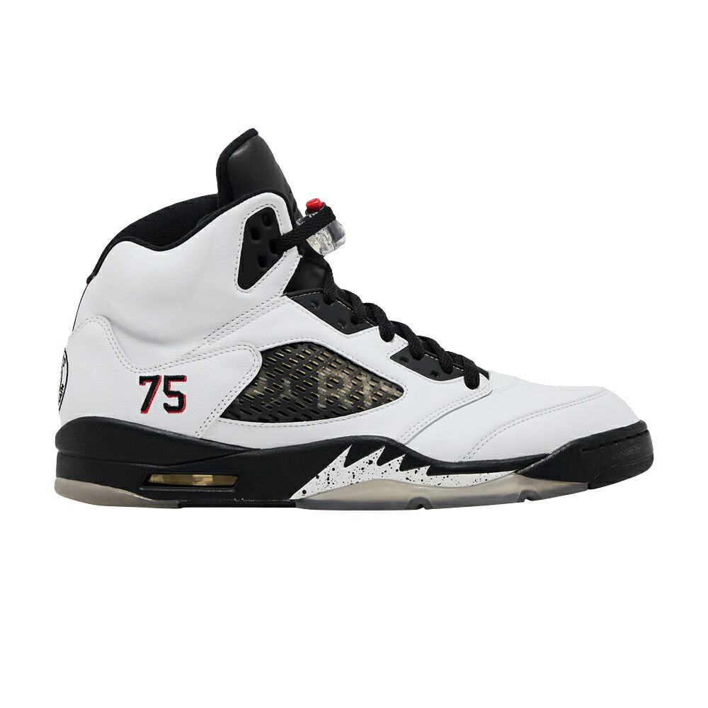 ナイキ 白色 ホワイト 黒色 ブラック 赤 レッド エアジョーダン 'FRIENDS & FAMILY' スニーカー メンズ AIR JORDAN PARIS SAINT-GERMAIN X AIR JORDAN 5 RETRO / WHITE BLACK BLACK CHALLENGE RED|スニケス