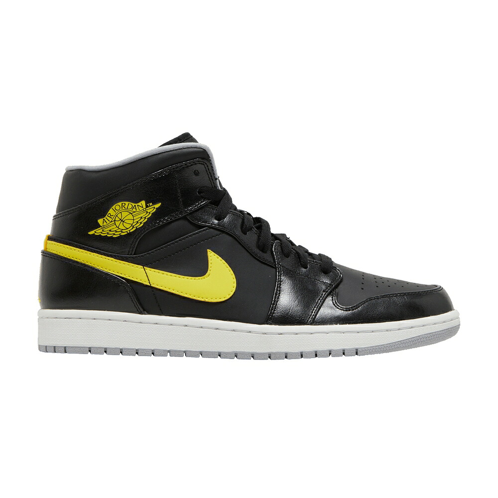ナイキ ミッド 黒色 ブラック 黄色 イエロー エアジョーダン 'YELLOW' スニーカー メンズ AIR JORDAN AIR JORDAN 1 MID / BLACK YELLOW｜スニケス