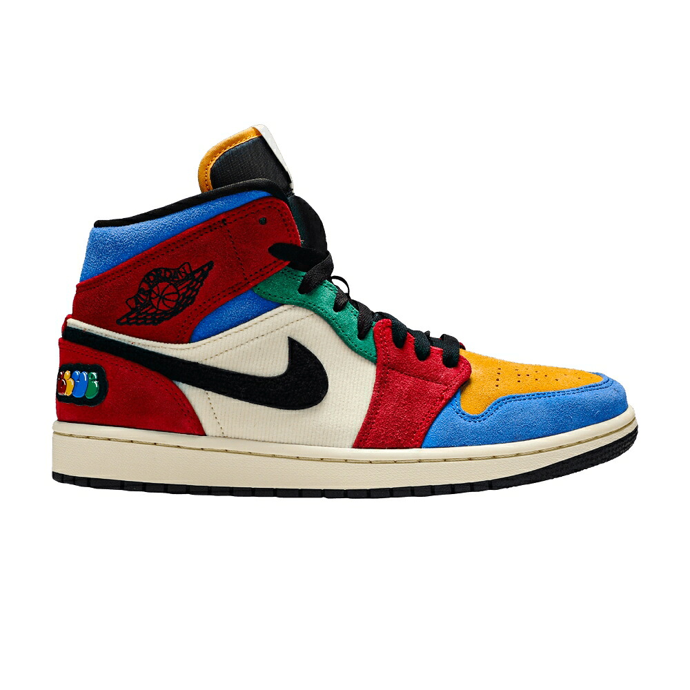 ナイキ 青味 青み ミッド 赤 赤いこと エアジョーダン \u0027FEARLESS\u0027 スニーカー メンズ AIR JORDAN BLUE THE GREAT X AIR JORDAN 1 MID / MUSLIN VARSITY RED ROYAL TAXI