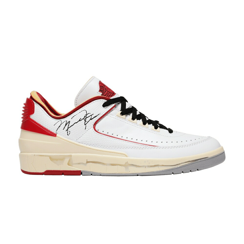 ナイキ オフホワイト 白色 ホワイト 赤 レッド 黒色 ブラック エアジョーダン WHITE RED スニーカー メンズ AIR JORDAN OFF-WHITE X AIR JORDAN 2 RETRO LOW SP VARSITY / WHITE VARSITY RED BLACK