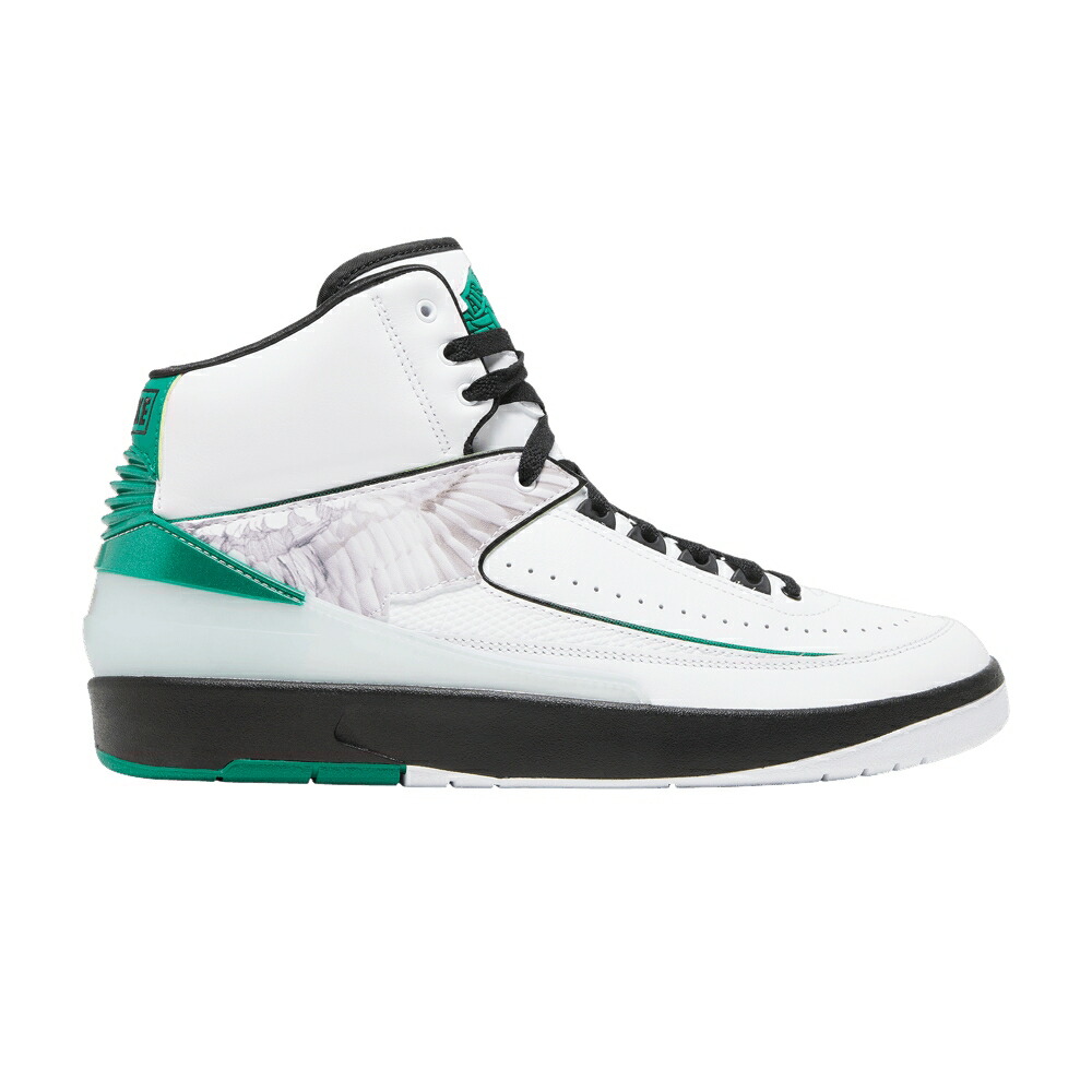 ナイキ 白色 ホワイト 黒色 ブラック エアジョーダン \"H\" WINGS スニーカー メンズ AIR JORDAN AIR JORDAN 2 RETRO / WHITE MALACHITE BLACK