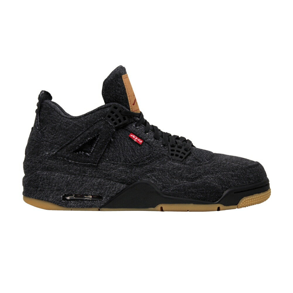 ナイキ 黒いこと 黒いこと エアジョーダン LEVI\u0027S \u0027BLACK DENIM\u0027 スニーカー メンズ AIR JORDAN X AIR JORDAN 4 RETRO / BLACK BLACK BLACK