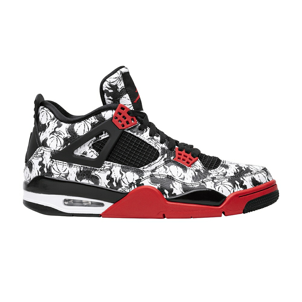 ナイキ 黒色 ブラック ファイア 赤 レッド 白色 ホワイト エアジョーダン TATTOO スニーカー メンズ AIR JORDAN AIR JORDAN 4 RETRO / BLACK FIRE RED BLACK WHITE