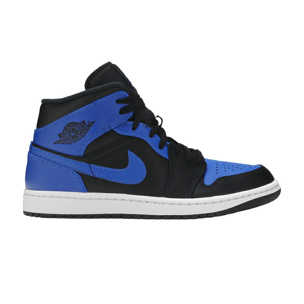 ナイキ ミッド 黒色 ブラック 白色 ホワイト エアジョーダン HYPER ROYAL スニーカー メンズ AIR JORDAN AIR JORDAN 1 MID / BLACK HYPER ROYAL WHITE