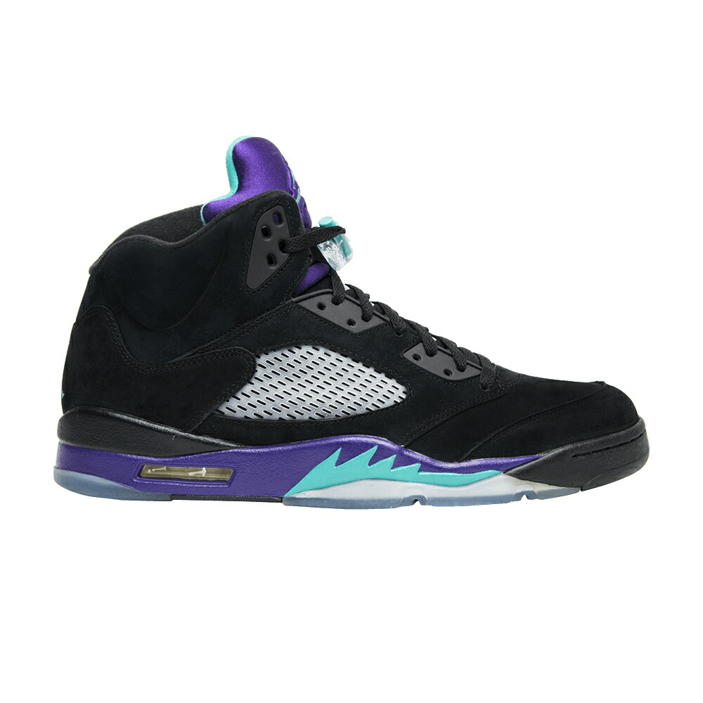ナイキ 黒色 ブラック エアジョーダン 'BLACK GRAPE' スニーカー メンズ AIR JORDAN AIR JORDAN 5 RETRO / BLACK NEW EMERALD GRAPE ICE