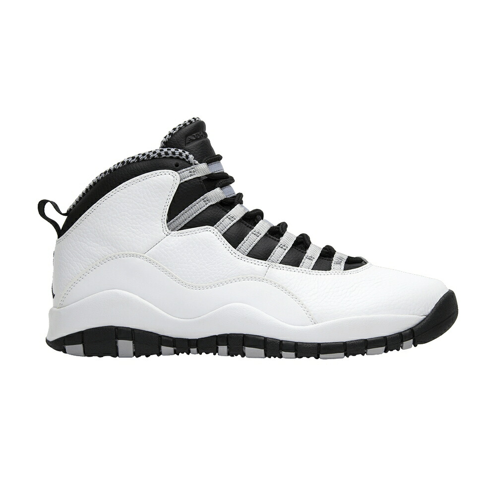 ナイキ 白色 ホワイト 黒色 ブラック 銀色 スチール 灰色 グレー エアジョーダン TEEL スニーカー メンズ AIR JORDAN AIR JORDAN 10 RETRO 2013 / WHITE BLACK LIGHT STEEL GREY