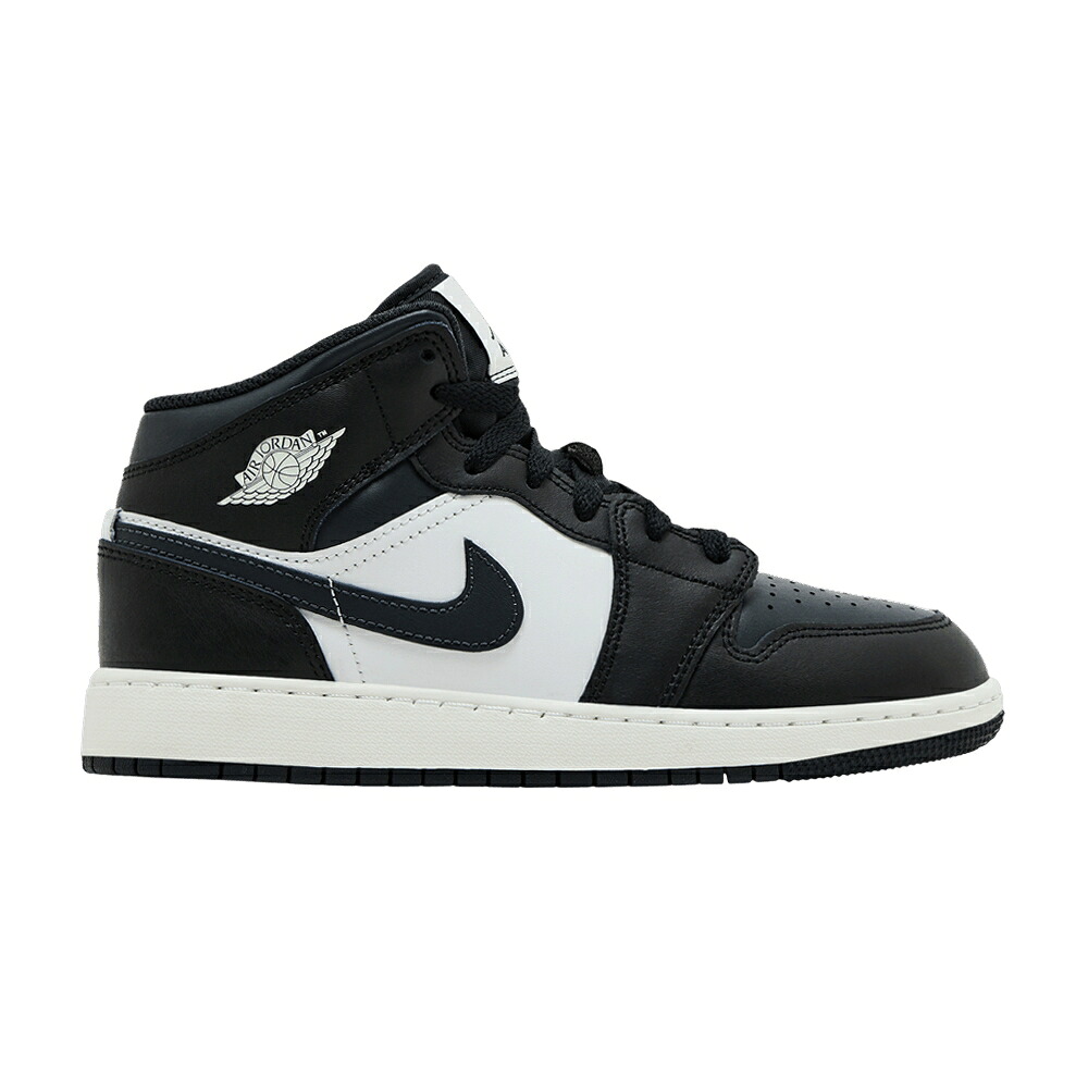 ナイキ ミッド 黒色 ブラック 白色 ホワイト エアジョーダン 'BLACK NOIR' ジュニア キッズ AIR JORDAN AIR JORDAN 1 MID GS OFF / BLACK SUMMIT WHITE OFF NOIR ベビー マタニティ スニーカー|スニケス