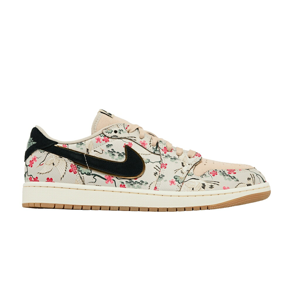 ナイキ 翡翆 ジェード 黒いこと 黒いこと エアジョーダン \u0027CRANES\u0027 スニーカー メンズ AIR JORDAN RUI HACHIMURA X AIR JORDAN 1 RETRO LOW OG / OATMEAL JADE SMOKE BLACK