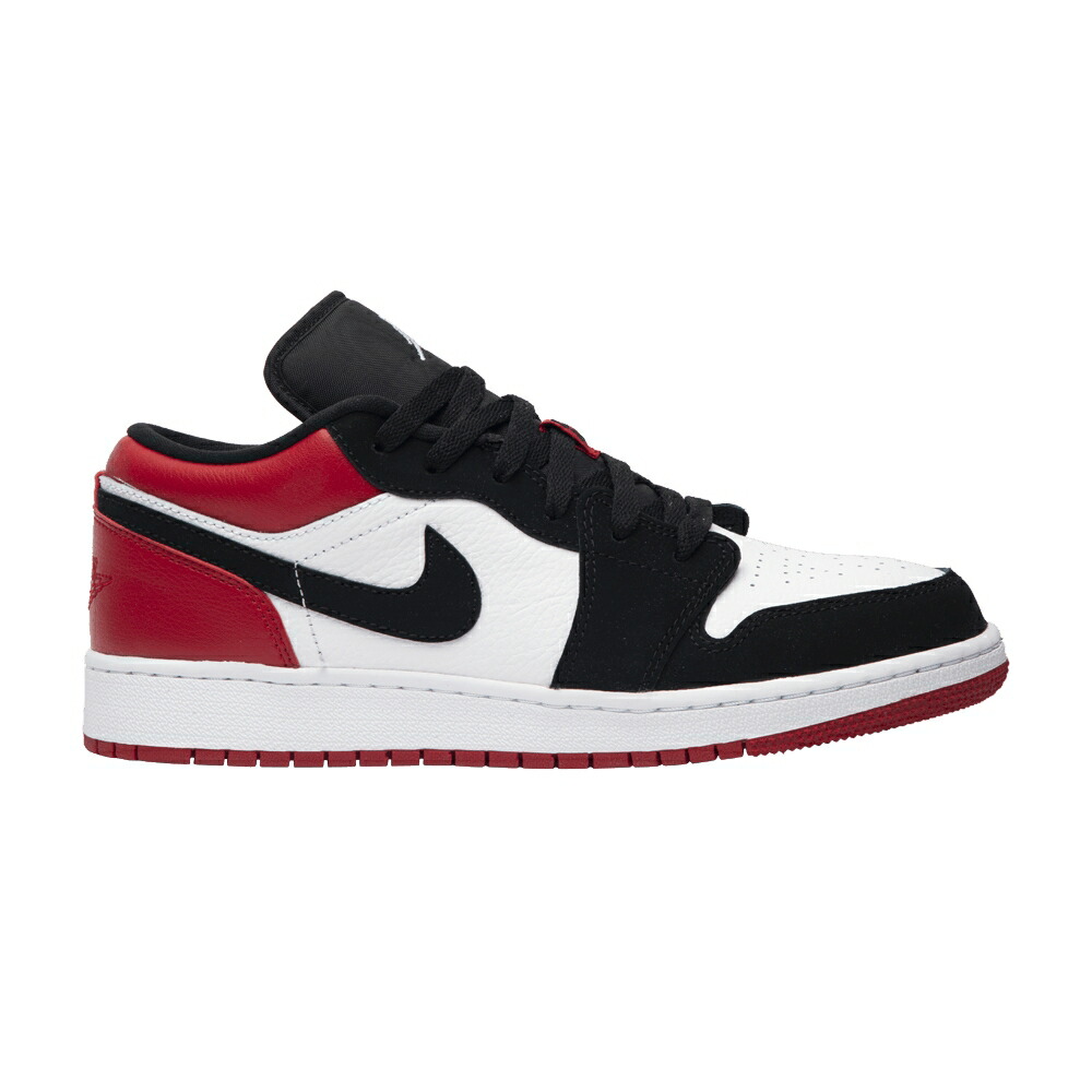 ナイキ 白いこと 白いこと 黒いこと 黒いこと 赤 赤いこと エアジョーダン \u0027BLACK TOE\u0027 お坊っちゃん キッズ AIR JORDAN AIR JORDAN 1 LOW GS / WHITE BLACK GYM RED もの言う花 マタニティ スニーカー