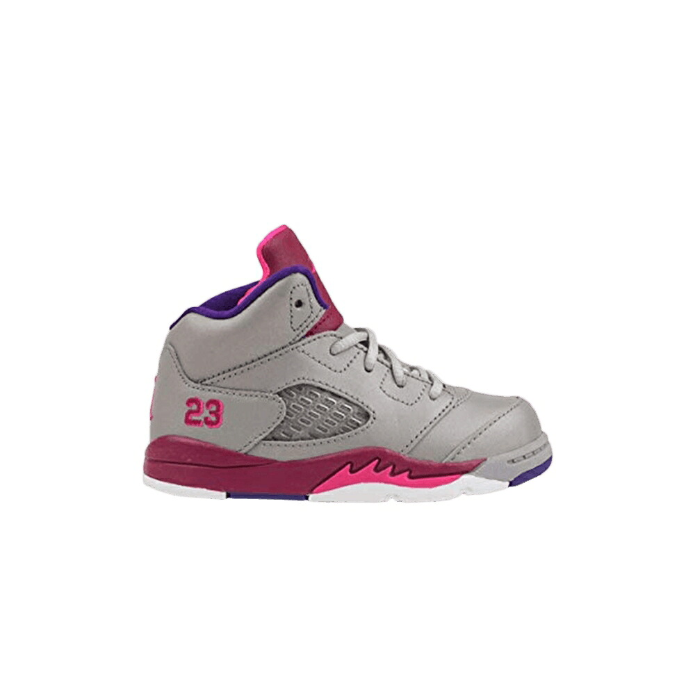 ナイキ 灰色 グレー ピンク 赤 レッド エアジョーダン 'PINK FLORAL' ベビー AIR JORDAN AIR JORDAN 5 RETRO TD / GREY PINK FLORAL RASPBERRY RED