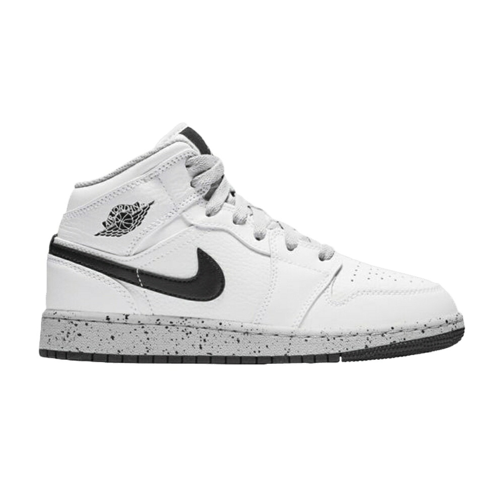 ナイキ ミッド 白色 ホワイト 灰色 シメント グレー 黒色 ブラック エアジョーダン 'WHITE CEMENT' ジュニア キッズ AIR JORDAN AIR JORDAN 1 RETRO MID GS / WHITE CEMENT GREY BLACK ベビー マタニティ スニ