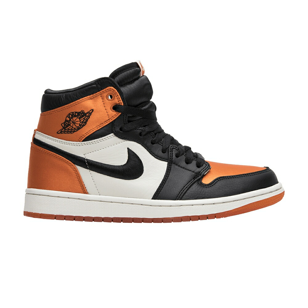 ナイキ ご機嫌 黒いこと 黒いこと エアジョーダン \u0027SATIN BACKBOARD\u0027 スニーカー レディース AIR JORDAN WMNS AIR JORDAN 1 RETRO HIGH OG SHATTERED / BLACK STARFISH SAIL BLACK レディース靴-スニーカー-靴