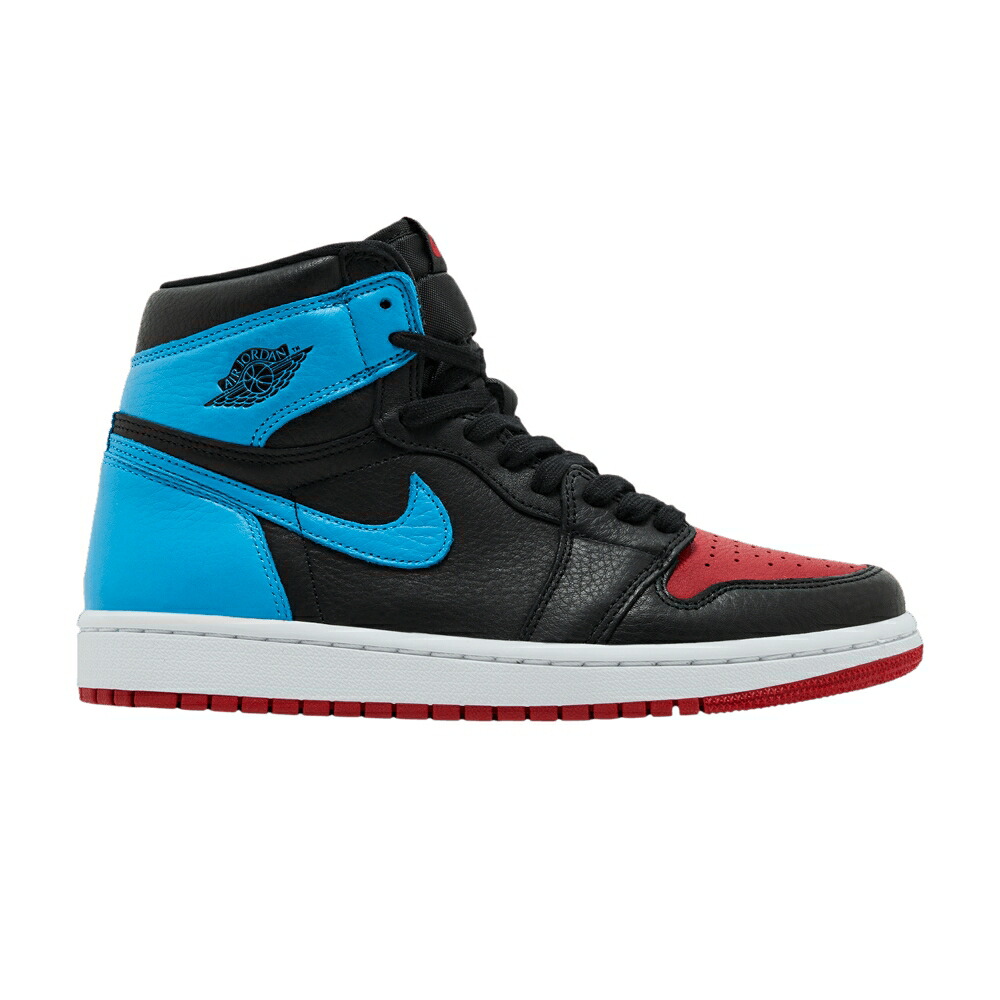 ナイキ ハイ 黒色 ブラック 青色 ブルー 赤 レッド エアジョーダン NC CHI スニーカー レディース AIR JORDAN WMNS AIR JORDAN 1 HIGH OG TO / BLACK DARK POWDER BLUE GYM RED