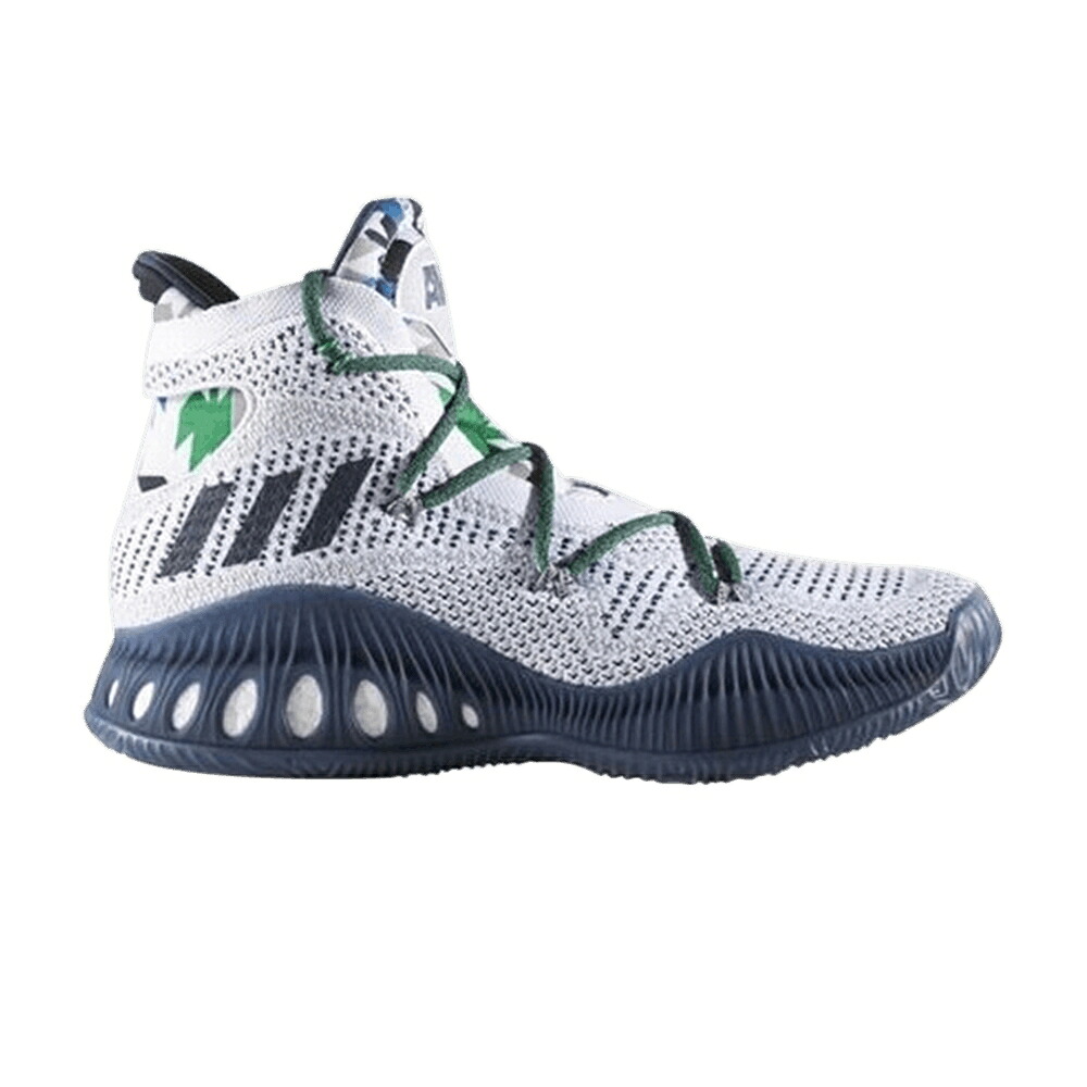 アディダス クレイジー 白色 ホワイト 紺色 ネイビー 'ANDREW WIGGINS' スニーカー メンズ ADIDAS CRAZY EXPLOSIVE PRIMEKNIT PE / RUNNING WHITE COLLEGIATE NAVY｜スニケス