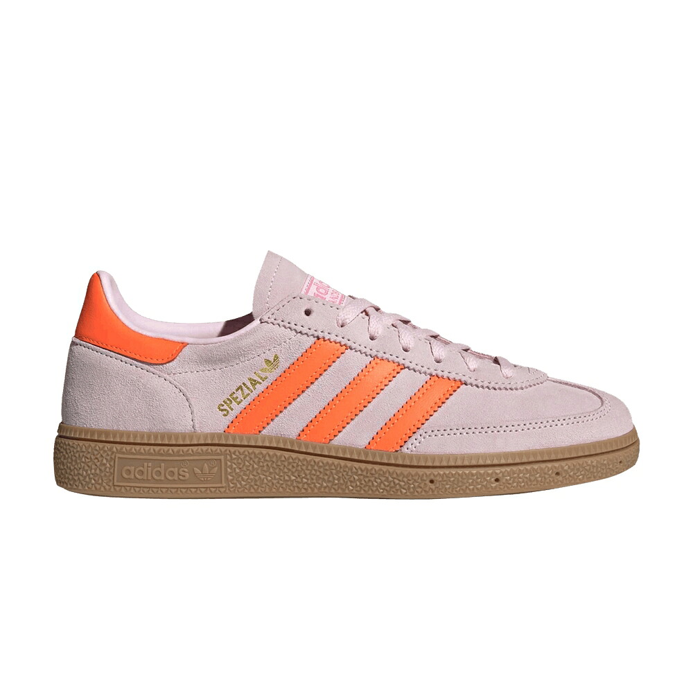 アディダス ハンドボール スペシアル サクラ色 橙 オレンジ色 \u0027CLEAR ORANGE\u0027 スニーカー レディース ADIDAS WMNS HANDBALL SPEZIAL PINK SOLAR / CLEAR PINK SOLAR ORANGE GUM
