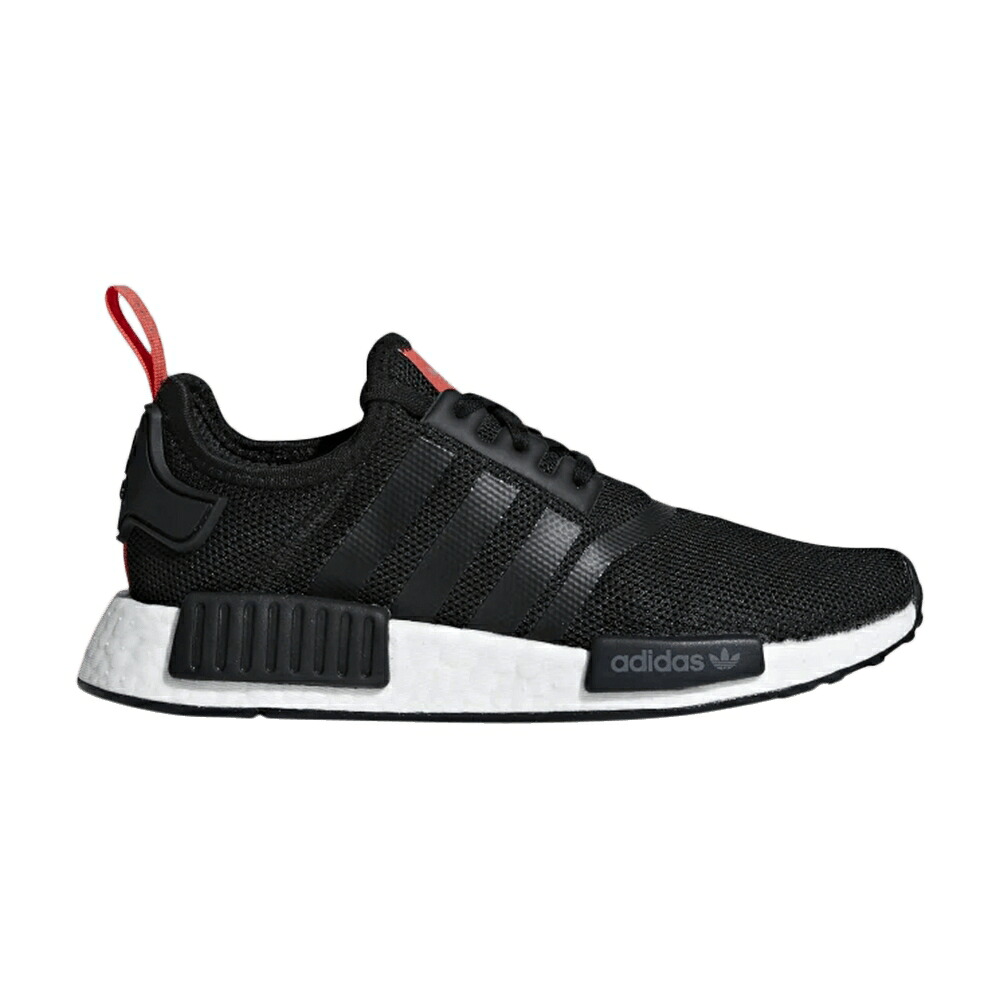 アディダス コア 黒色 ブラック NMD_R1 'BLACK SCARLET' スニーカー メンズ ADIDAS J / CORE BLACK CORE BLACK CLOUD｜スニケス
