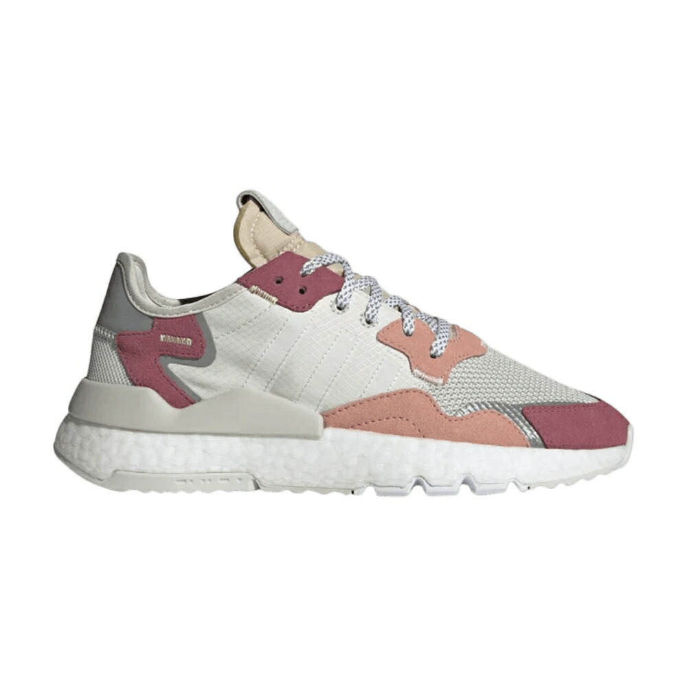 アディダス ジョガーパンツ 白色 ホワイト ピンク 'TRACE PINK' スニーカー レディース ADIDAS WMNS NITE JOGGER / RAW WHITE CLOUD WHITE TRACE PINK