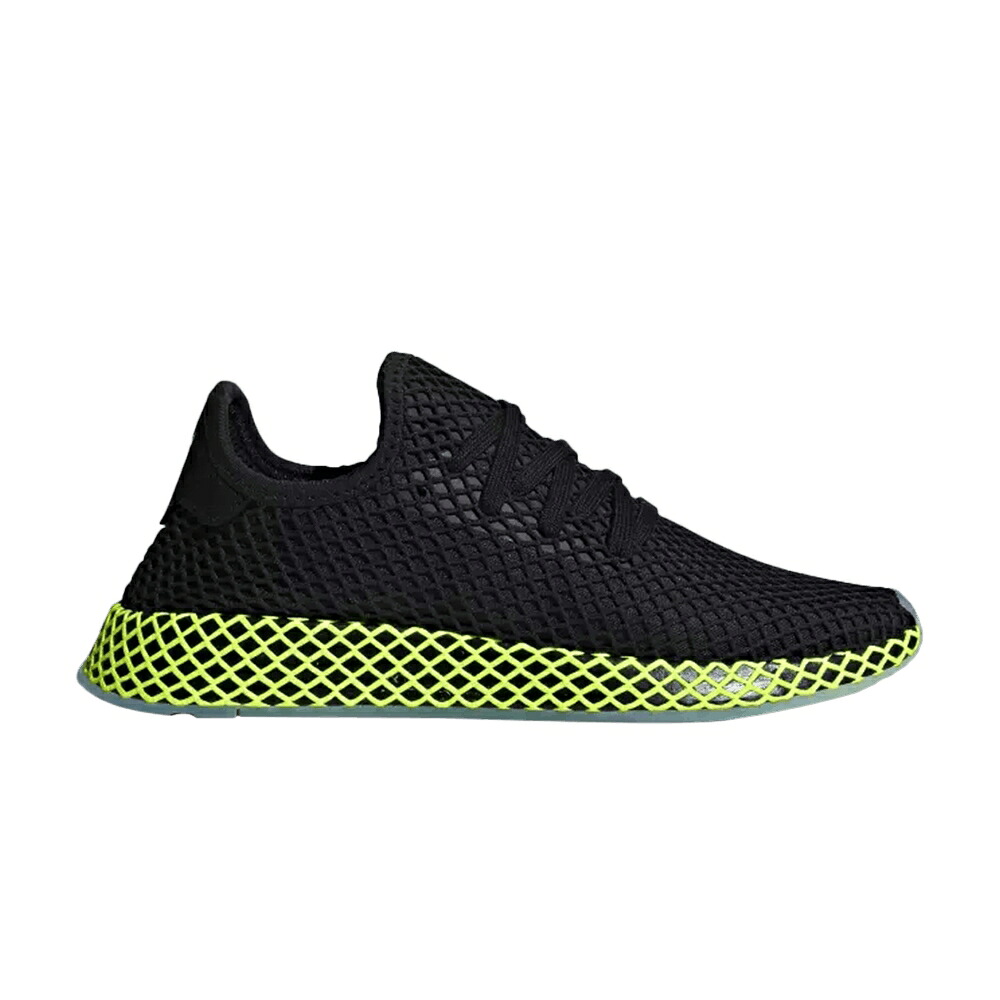 アディダス 中核グループ 黒いこと 黒いこと 青味 青み \u0027BLACK NEON\u0027 スニーカー メンズ ADIDAS DEERUPT / CORE BLACK CORE BLACK ASH BLUE