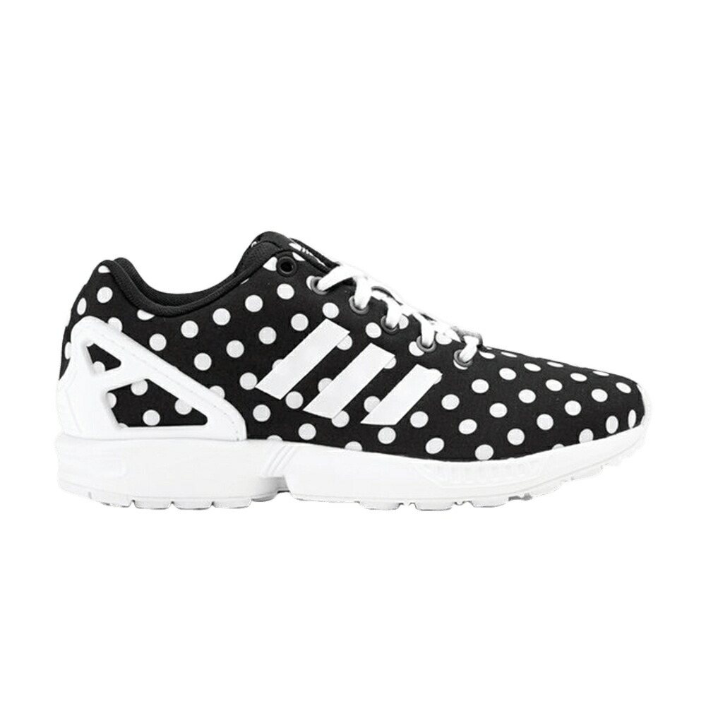 アディダス 黒色 ブラック 白色 ホワイト 'DOTS' スニーカー レディース ADIDAS WMNS ZX FLUX / BLACK WHITE