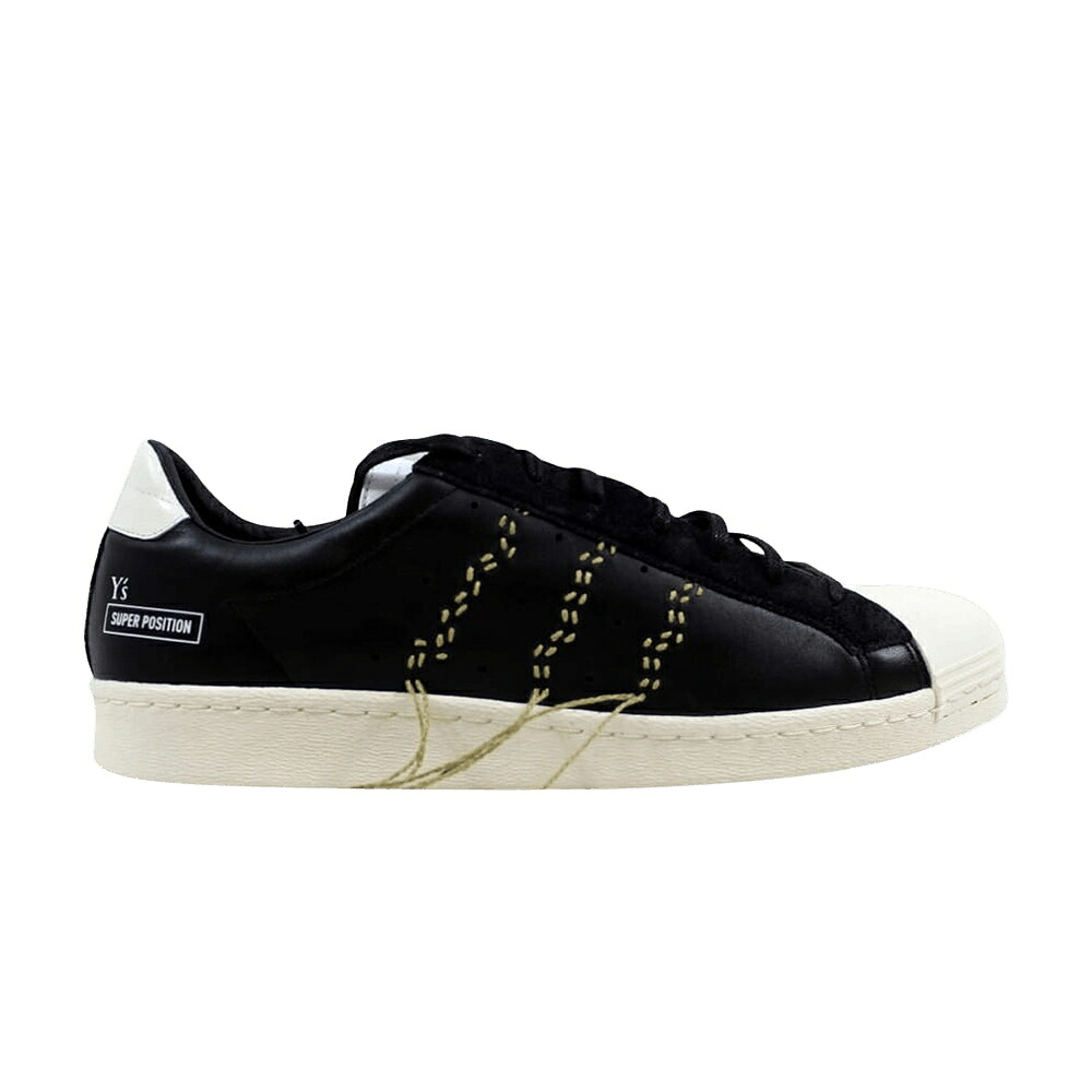 アディダス 黒色 ブラック 白色 ホワイト Y'S スニーカー メンズ ADIDAS YOHJI YAMAMOTO X SUPER POSITION / BLACK BLACK WHITE｜スニケス