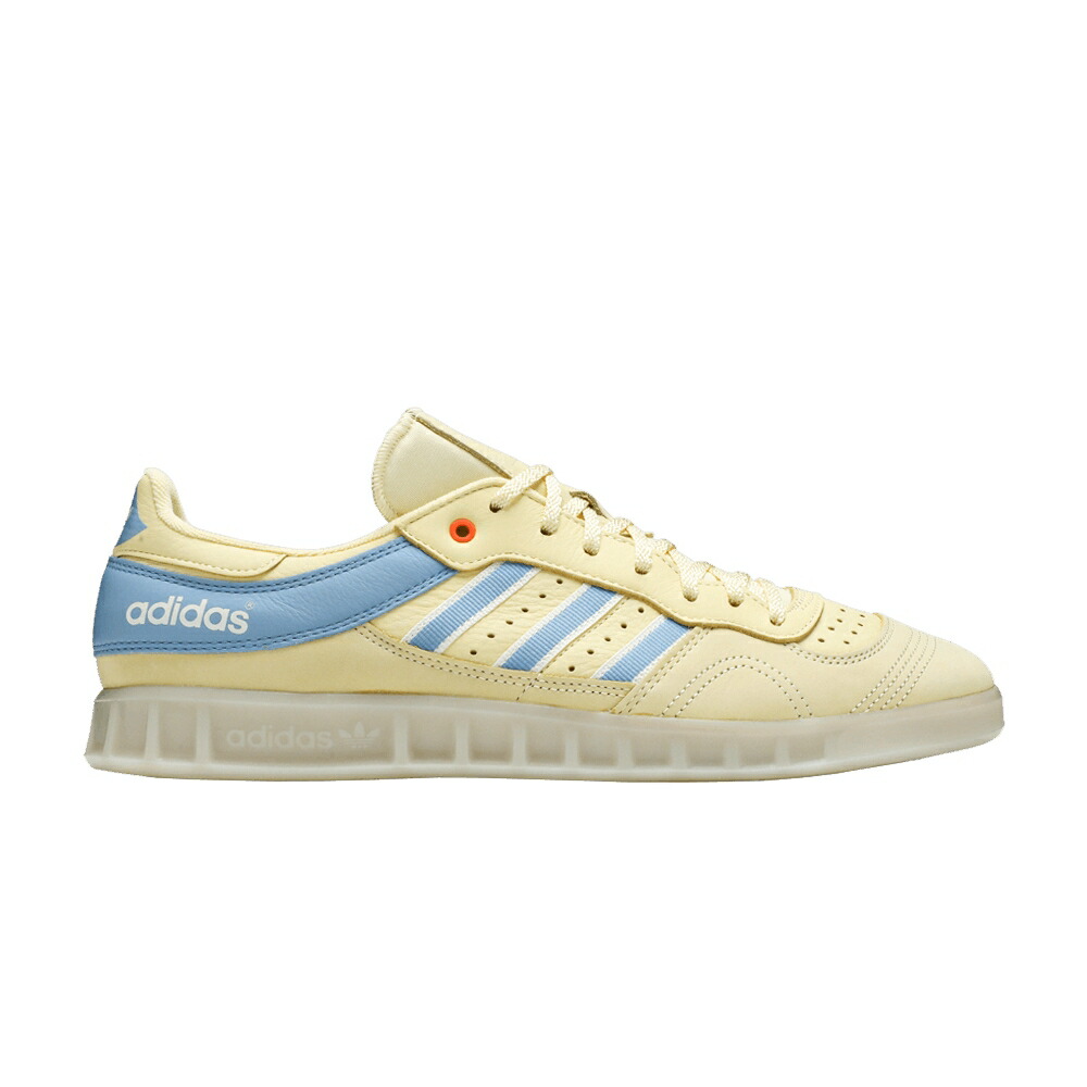 アディダス ハンドボール 黄色 イエロー 青色 ブルー 白色 ホワイト EASY YELLOW スニーカー メンズ ADIDAS OYSTER HOLDINGS X HANDBALL TOP / EASY YELLOW ASH BLUE CLEAR WHITE