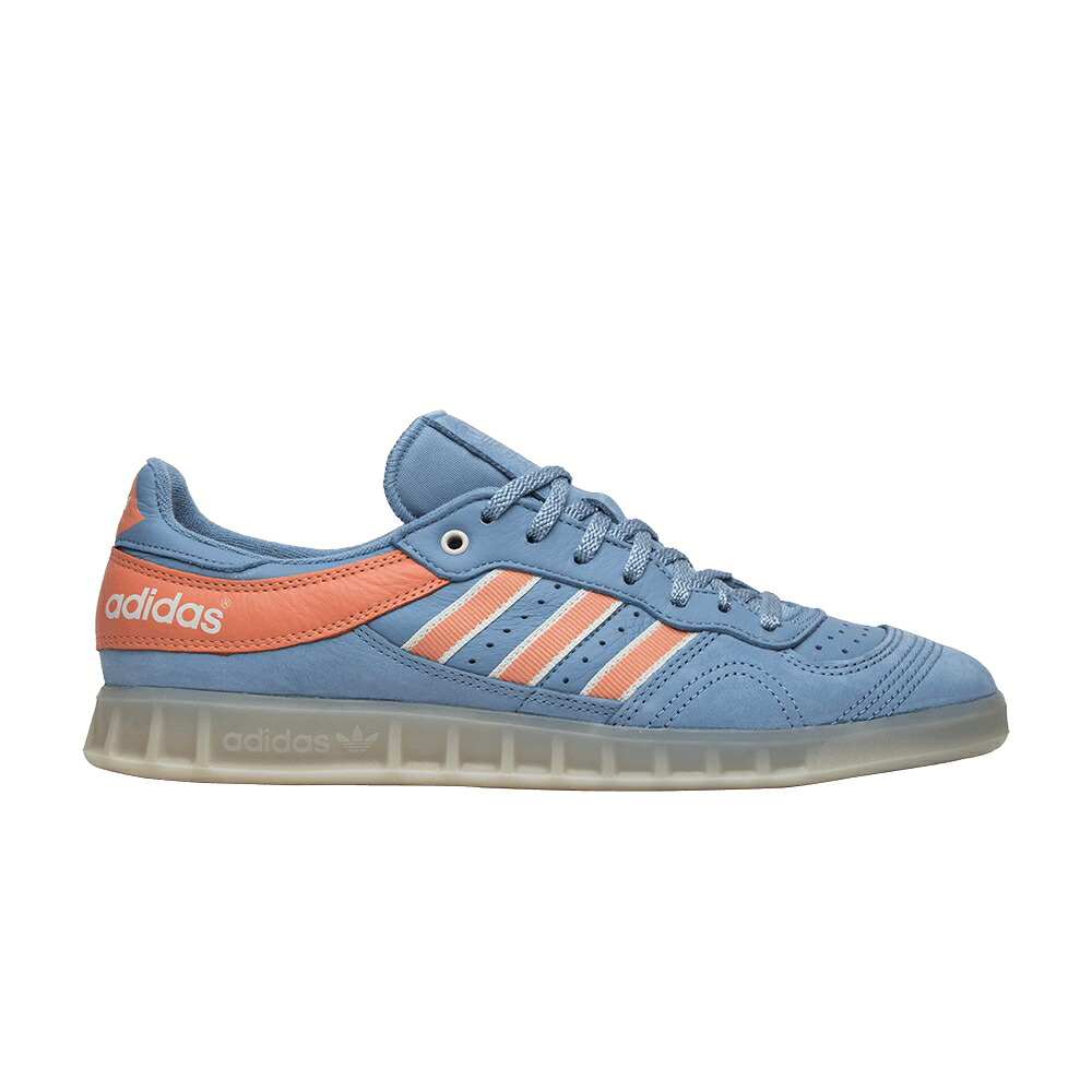 アディダス ハンドボール 青味 青み 白いこと 白いこと \u0027ASH BLUE\u0027 スニーカー メンズ ADIDAS OYSTER HOLDINGS X HANDBALL TOP / ASH BLUE CHALK CORAL CHALK WHITE