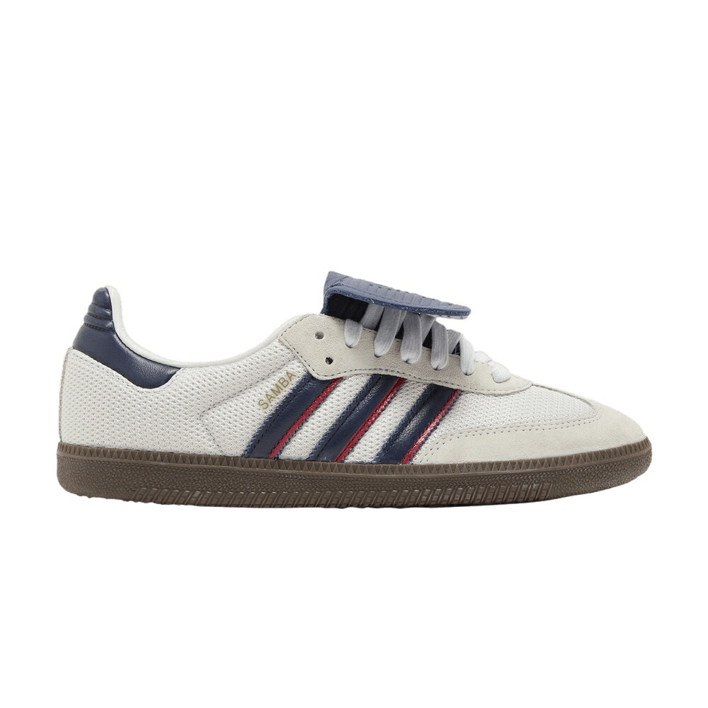 アディダス サンバ 白色 ホワイト 青色 ブルー CRYSTAL BLUE スニーカー メンズ ADIDAS SAMBA LT WHITE DARK / CRYSTAL WHITE DARK BLUE GUM 5