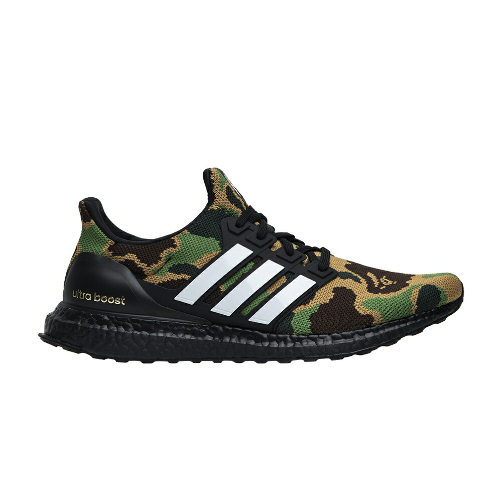 アディダス 黒色 ブラック 白色 ホワイト コア 4.0 GREEN CAMO スニーカー メンズ ADIDAS A BATHING APE X ULTRABOOST / BLACK CLOUD WHITE CORE BLACK