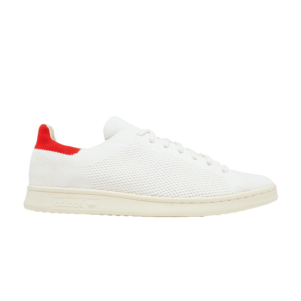 アディダス 白色 ホワイト 赤 レッド スタンスミス 'PRIMEKNIT' スニーカー メンズ ADIDAS STAN SMITH OG / FOOTWEAR WHITE CHALK WHITE RED|スニケス
